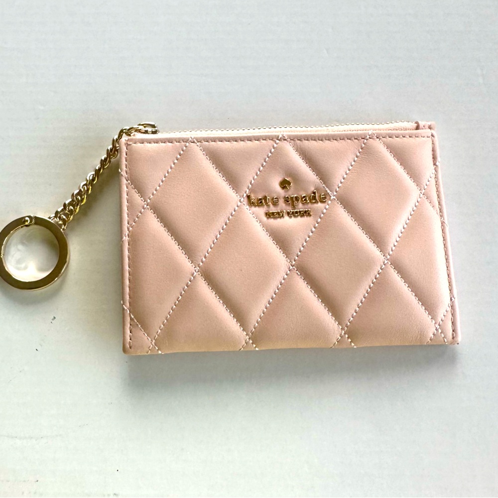 Kate Spade Smooth Quilted Rose Smoke Wallet
